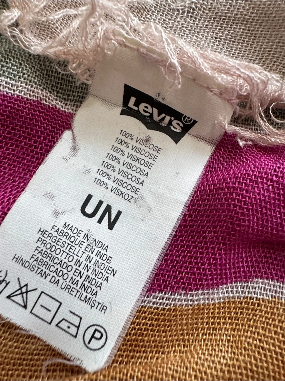 Levi's Bold Abstract Colorblock Scarf - Pink, Purple, Mustard, Olive
